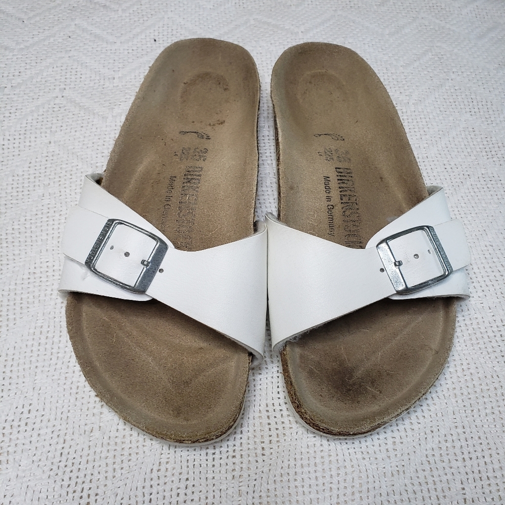 *COPY* Birkenstock White Madrid Girls Womens 4US (35EU) Slides Sandals